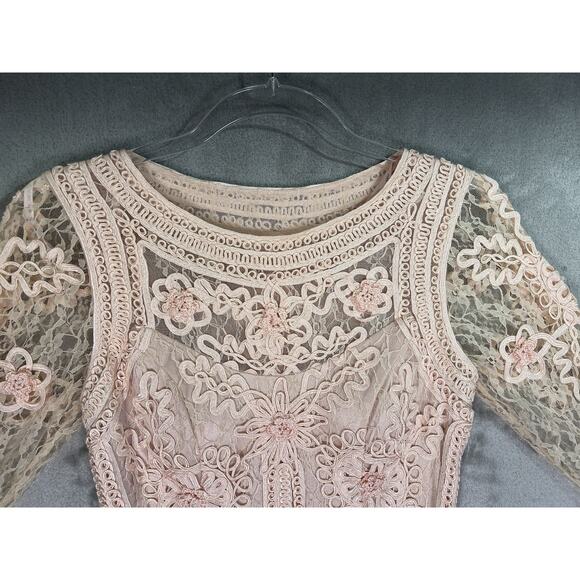 Sue Wong Nocturne Ribbon Lace Illusion Bodice Beige Dress 0 Mother of the Bride - Picture 5 of 16